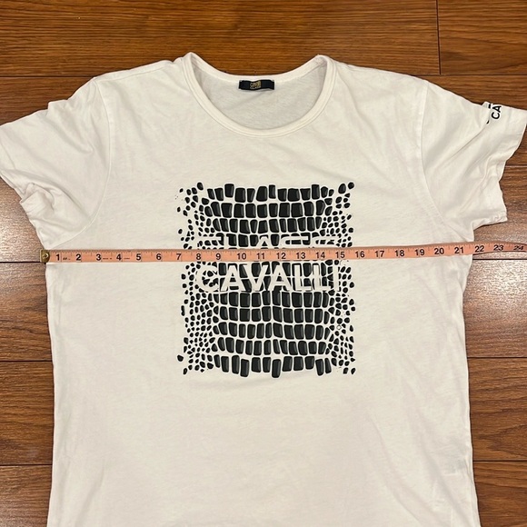 Roberto Cavalli Cotton Logo Black & White Tee - Picture 6 of 13